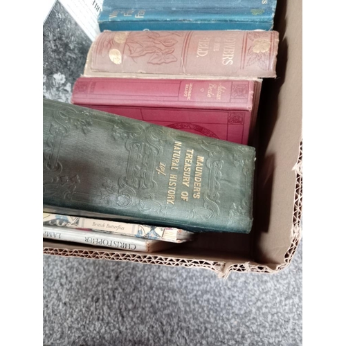 895 - A box of books including Dickens, George Elliot etc & A set of The Beatles CD's