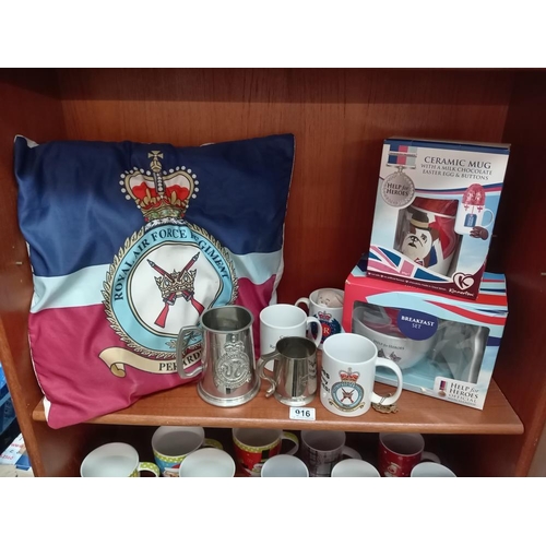 916 - A quantity of Help for Heroes items, RAF mugs etc.