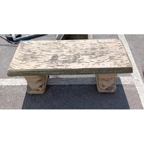 970 - A concrete garden bench