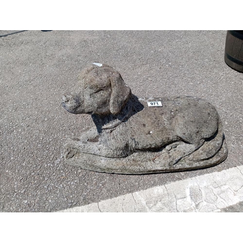 971 - A concrete dog garden ornament