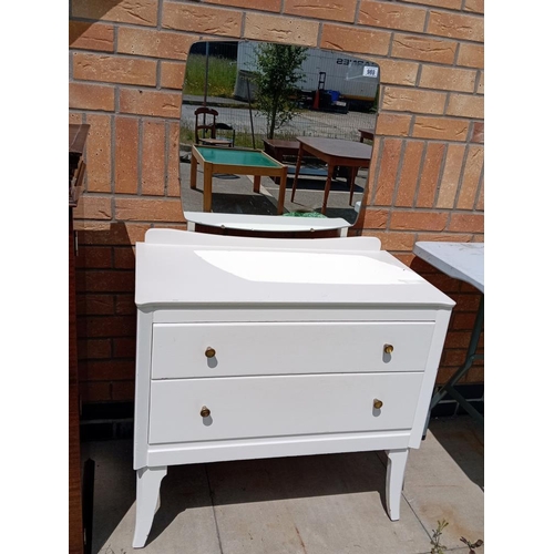 988 - A 2 drawer mirrored white dressing table