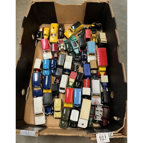 102 - A large box of mixed diecast including Matchbox & Corgi