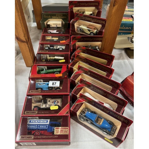 87 - 21 Matchbox models of yesteryear cars & vans