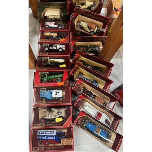 87 - 21 Matchbox models of yesteryear cars & vans