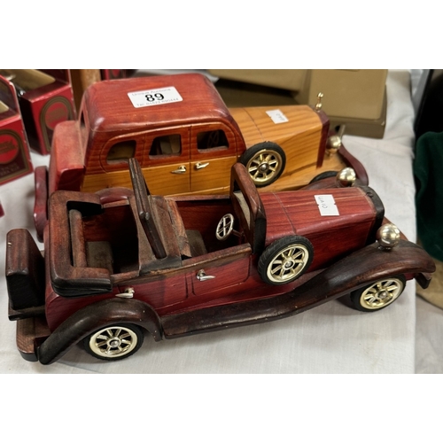 89 - 2 Vintage wooden cars