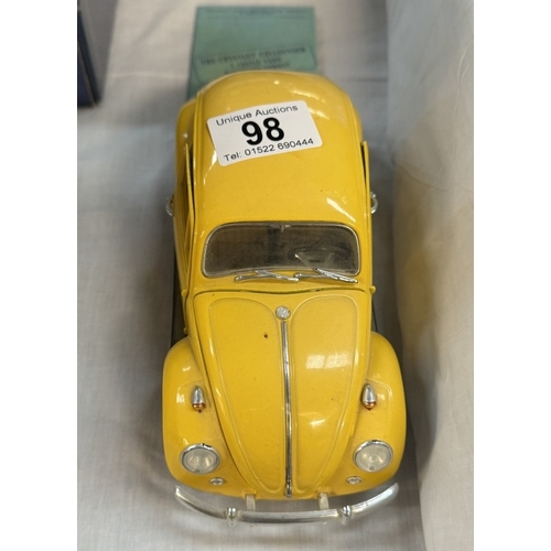 98 - A Crestley collection 1/18 scale VW Beetle