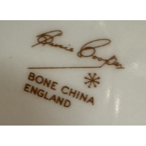 283 - A Susie Cooper pin stripe coffee can set and a Royal Copenhagen cup and saucer