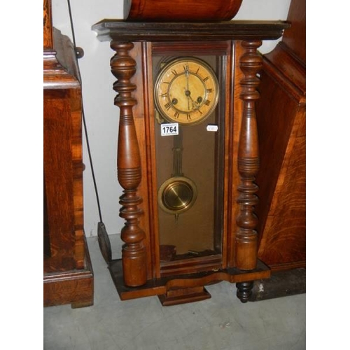 1764 - A good mahogany wall clock. COLLECT ONLY