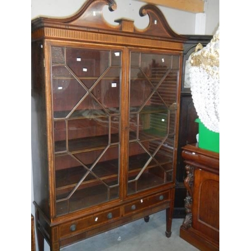 1766 - A mahogany astragal glazed display cabinet COLLECT ONLY.