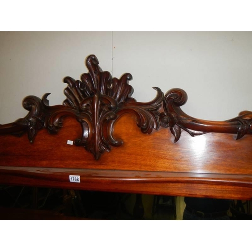 1768 - A Victorian carved mahogany mirror back sideboard. COLLECT ONLY.