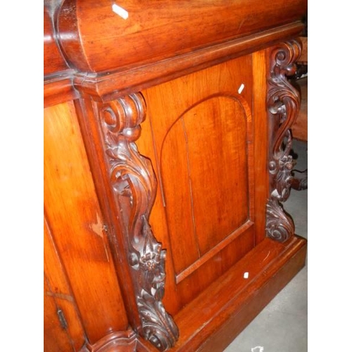 1768 - A Victorian carved mahogany mirror back sideboard. COLLECT ONLY.