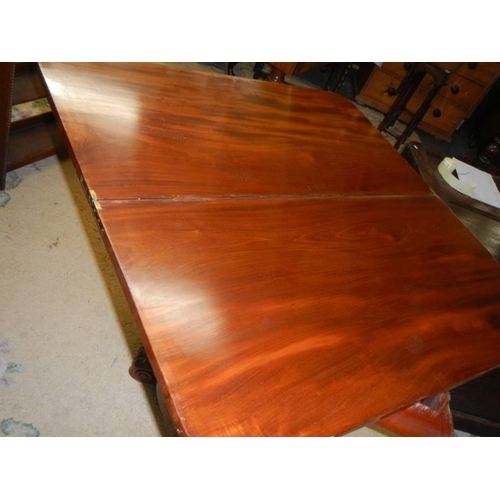 1769 - A Victorian mahogany fold over tea table, COLLECT ONLY.