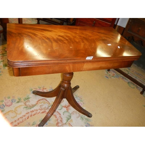 1770 - A Victorian mahogany fold over games table, COLLECT ONLY.