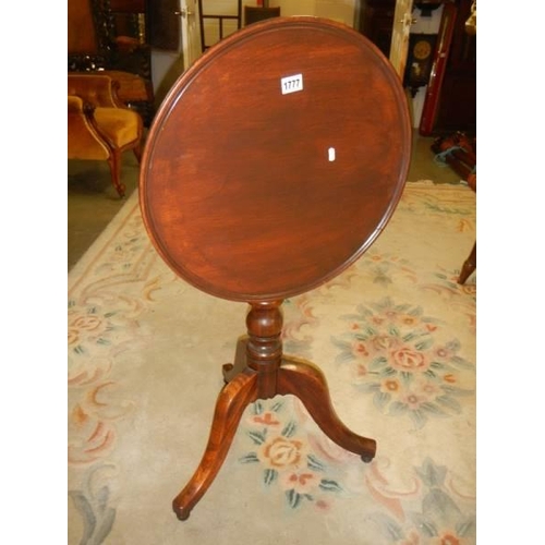 1777 - A Victorian mahogany circular tip top tripod table, COLLECT ONLY.