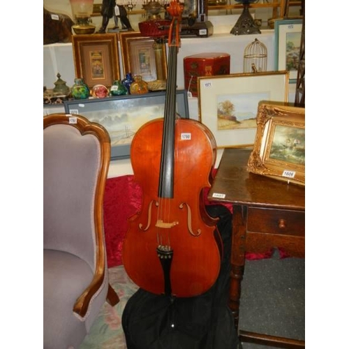 1780 - A good cello in soft case. COLLECT ONLY.