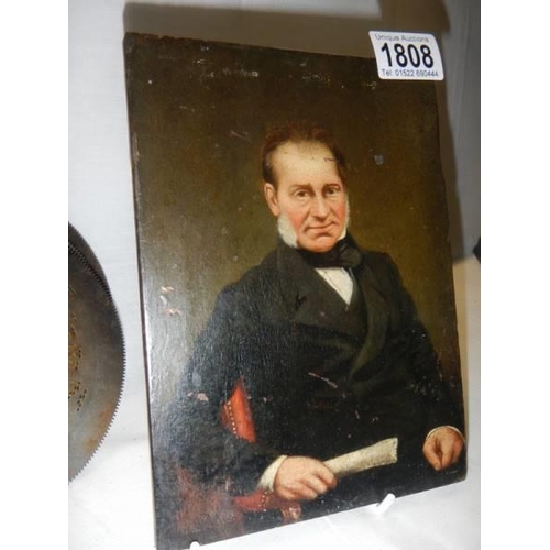 1808 - A small portrait painting of a gentleman.