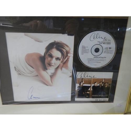 1812 - A framed and glazed Celine Dion disc, a framed and glazed Roachford disc and Tina Turner 'Silent Win... 