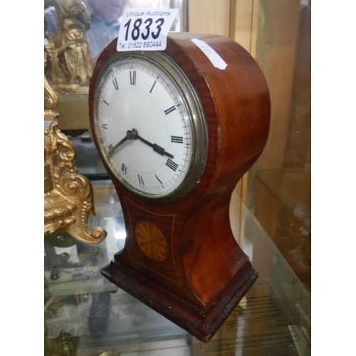 1833 - A mahogany inlaid mantel clock