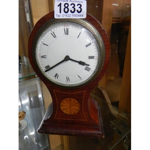 1833 - A mahogany inlaid mantel clock