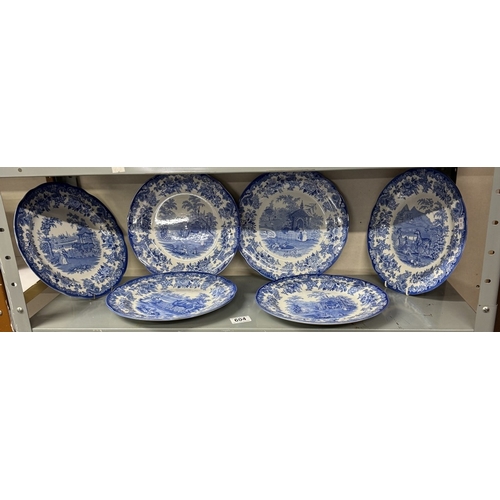 604 - 6 Blue & White dinner plates from the 'Blue Collection' by Spode