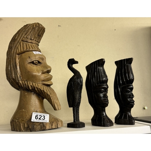 623 - 4 African carvings