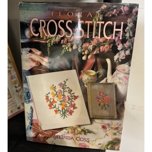 645 - 6 books on cross stitch and embroidery etc