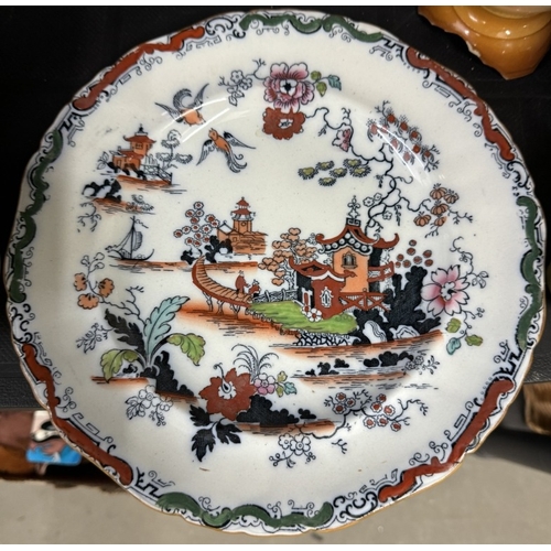 666 - Ashworth Brothers Imari pattern plate and other pottery and China etc