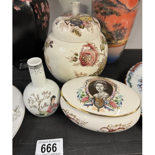 666 - Ashworth Brothers Imari pattern plate and other pottery and China etc