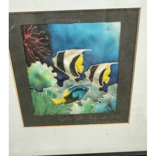 671 - 2 modern framed prints including angel fish