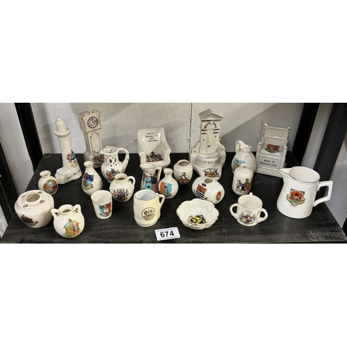 674 - A quantity of crested ware