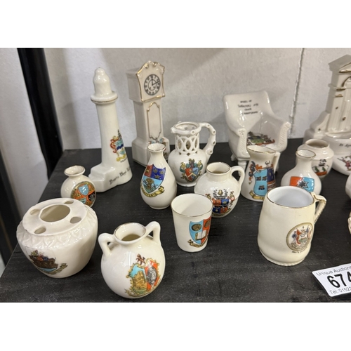 674 - A quantity of crested ware