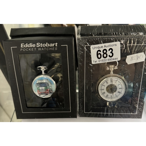 683 - 2 Modern pocket watches including Eddie Stobart