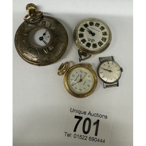 701 - A vintage ladies Hamilton watch head & 3 others