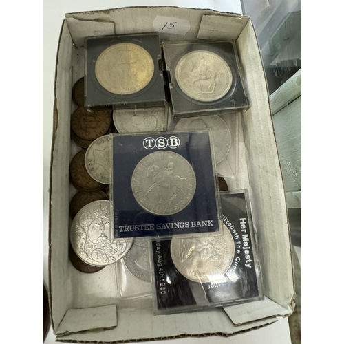 703 - A tray of mixed coins including crowns & 1951 Festival Of Britain