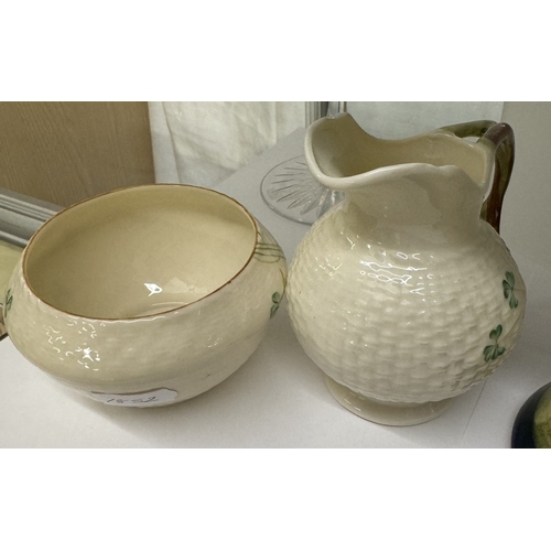 710 - A Small Belleek jug & bowl