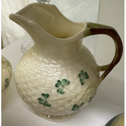 710 - A Small Belleek jug & bowl