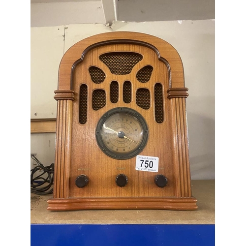 750 - A Steepletone Modern No 1000 Vintage style radio (No plug)