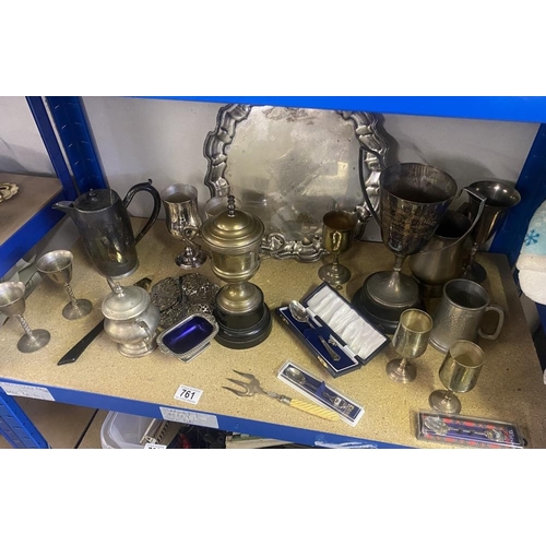 761 - A good lot of silver plate items