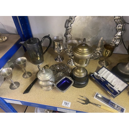 761 - A good lot of silver plate items