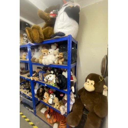 763 - A large lot of soft toys (over 5 shelves)