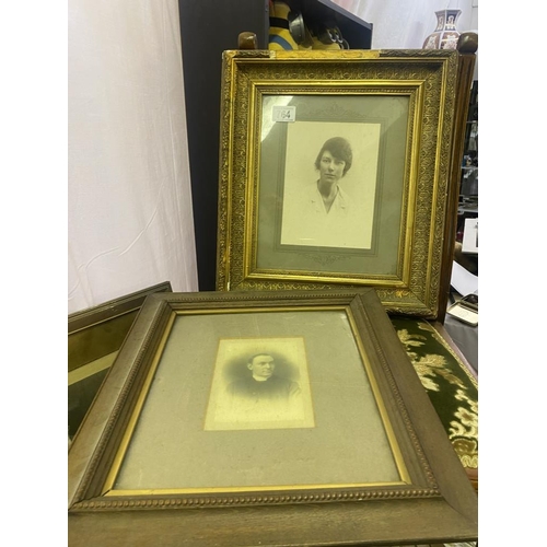 764 - 3 early framed photo pictures