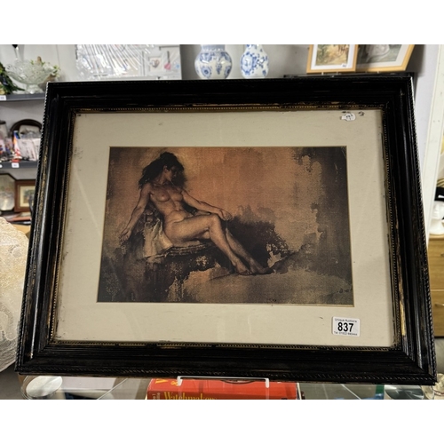 837 - A Russell Flint framed and glazed nude print