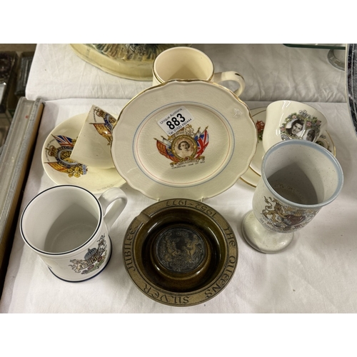 883 - A selection of Royal commemorative china including Poole, Denby and Grayshott