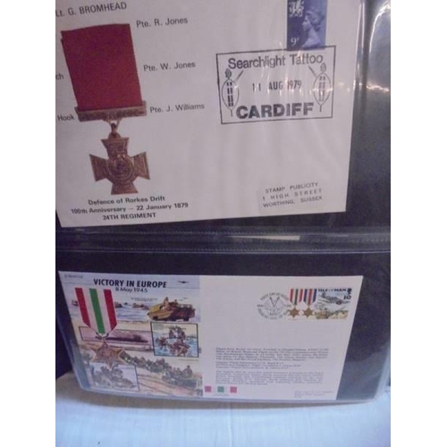 617 - Three folders of mainly military related first day covers.