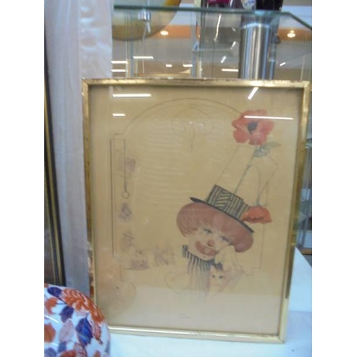 623 - A pair of framed and glazed clown prints,