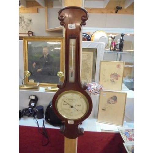 624 - A modern mahogany barometer, COLLECT ONLY.