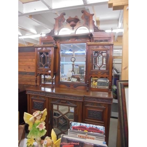 665 - A superb Edwardian mahogany mirror backed display cabinet, COLLECT ONLY.