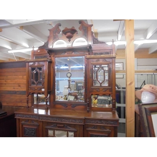 665 - A superb Edwardian mahogany mirror backed display cabinet, COLLECT ONLY.