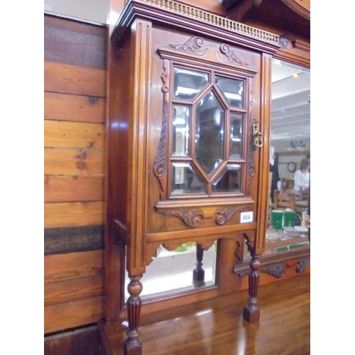 665 - A superb Edwardian mahogany mirror backed display cabinet, COLLECT ONLY.