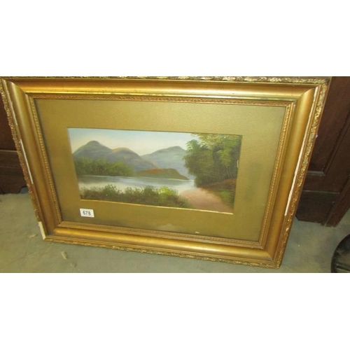 678 - A framed and glazed mid 20th century watercolour signed A Atone. COLLECT ONLY.